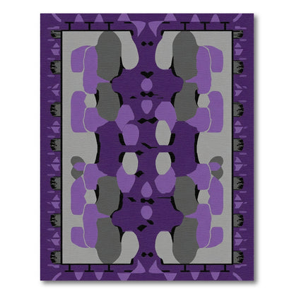 Amethyst Gray Abstract Organic Shapes Rug
