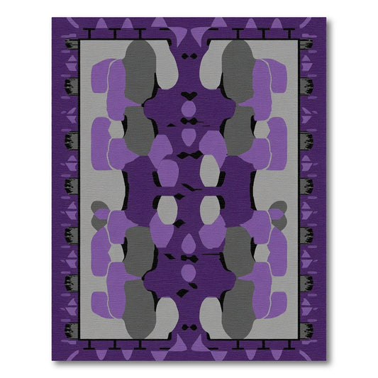 Amethyst Gray Abstract Organic Shapes Rug