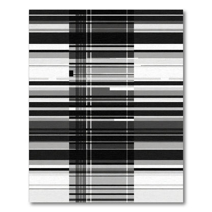 Monochromatic Gray Striped Linear Rug