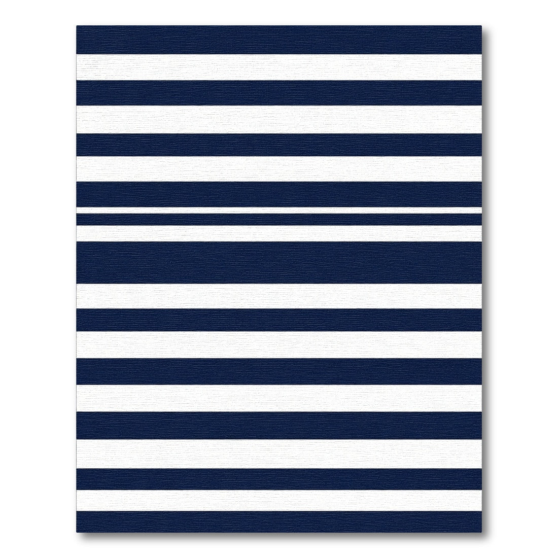 Classic Navy White Horizontal Stripes Rug
