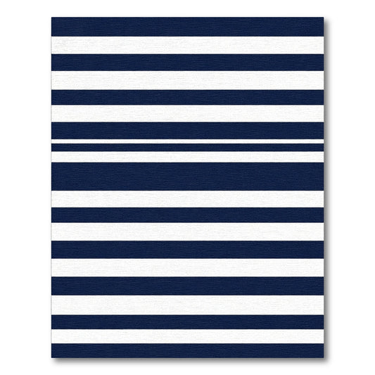 Classic Navy White Horizontal Stripes Rug