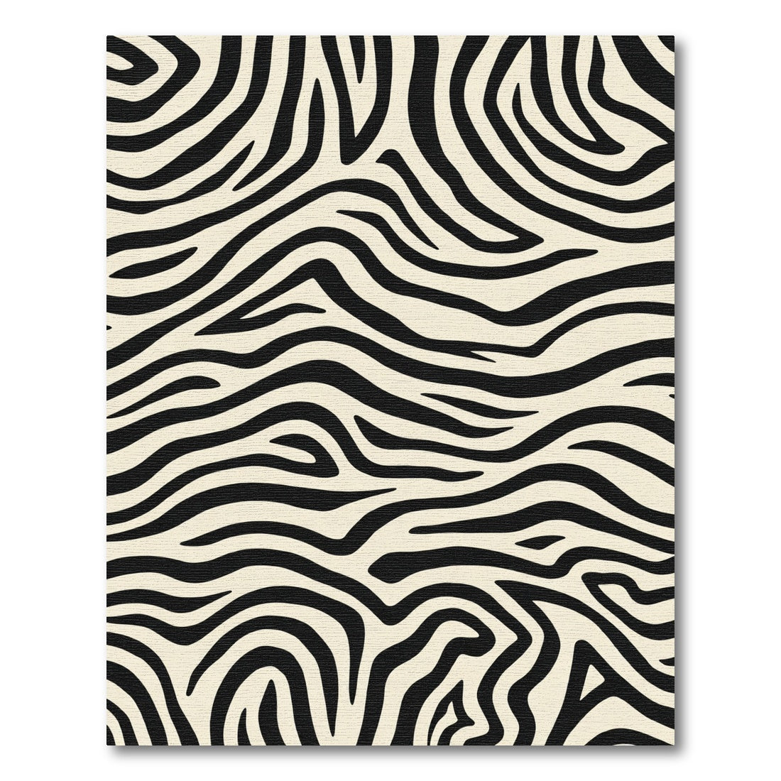 Vibrant Black Cream Zebra Swirl Rug
