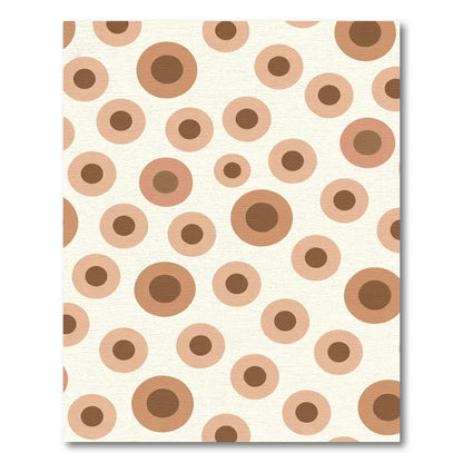 Warm Neutral Tone Abstract Circles Rug