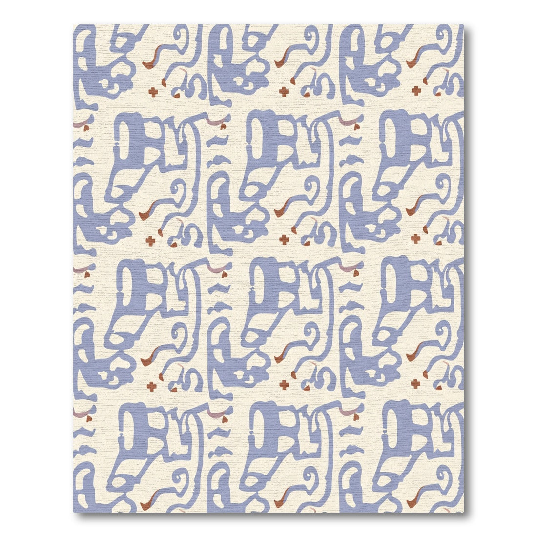 Pastel Blue Abstract Organic Swirls Rug
