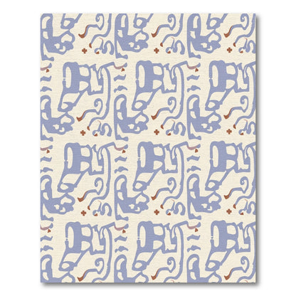 Pastel Blue Abstract Organic Swirls Rug