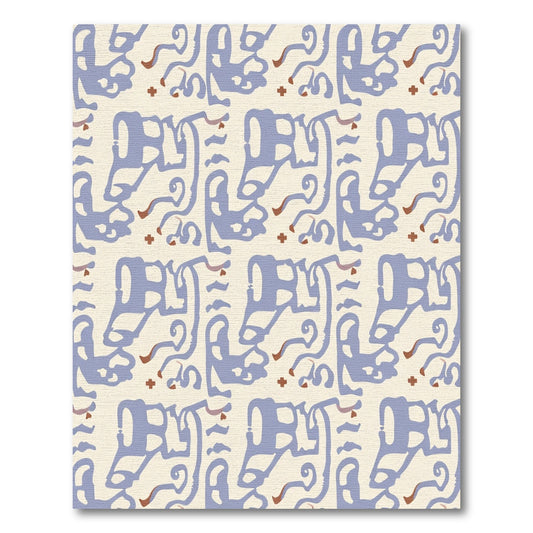 Pastel Blue Abstract Organic Swirls Rug
