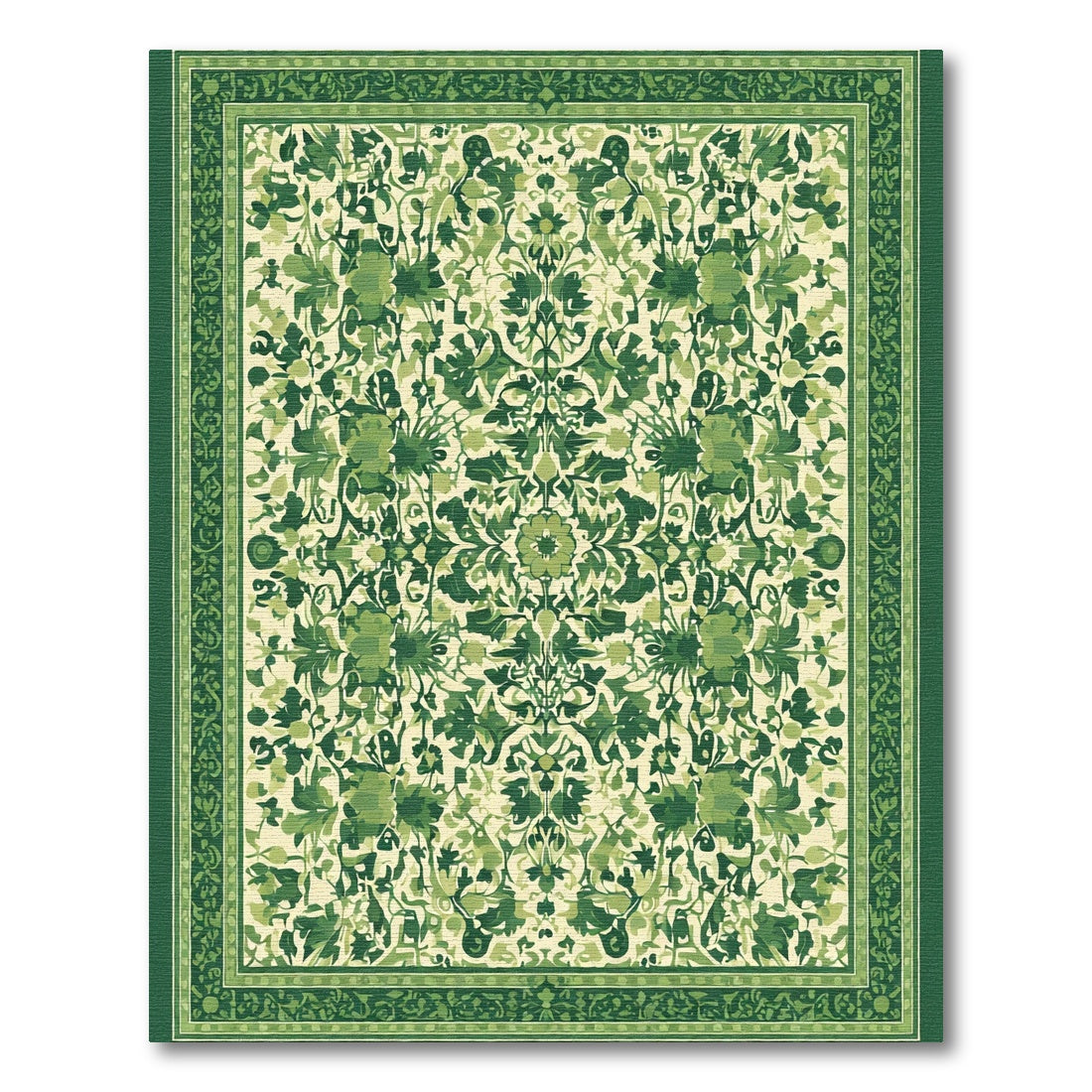 Verdant Botanical Medallion Rug