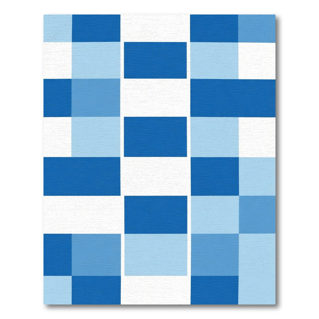 Cool Blue Gingham Blocks Rug