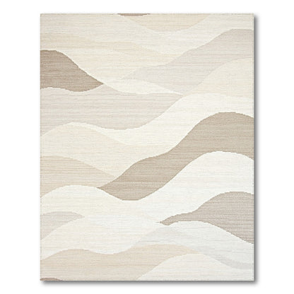 Cream Beige Taupe Waves Rug