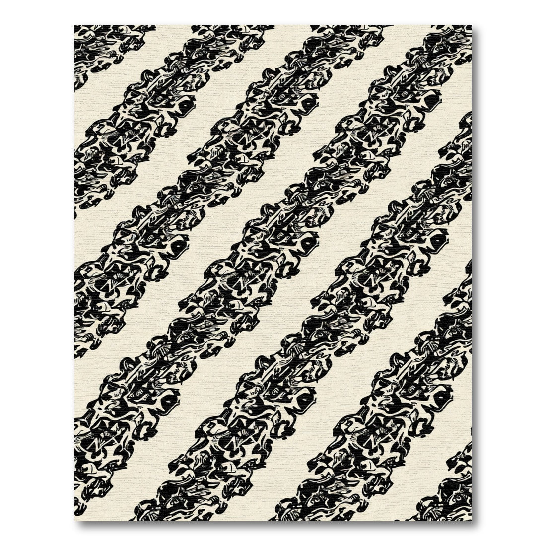 Bold Black Abstract Stripe Rug