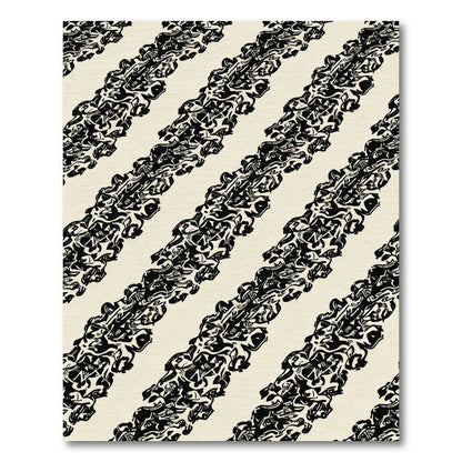 Bold Black Abstract Stripe Rug