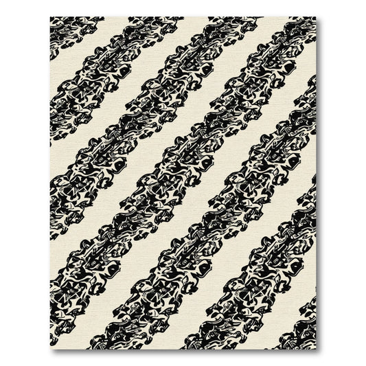 Bold Black Abstract Stripe Rug