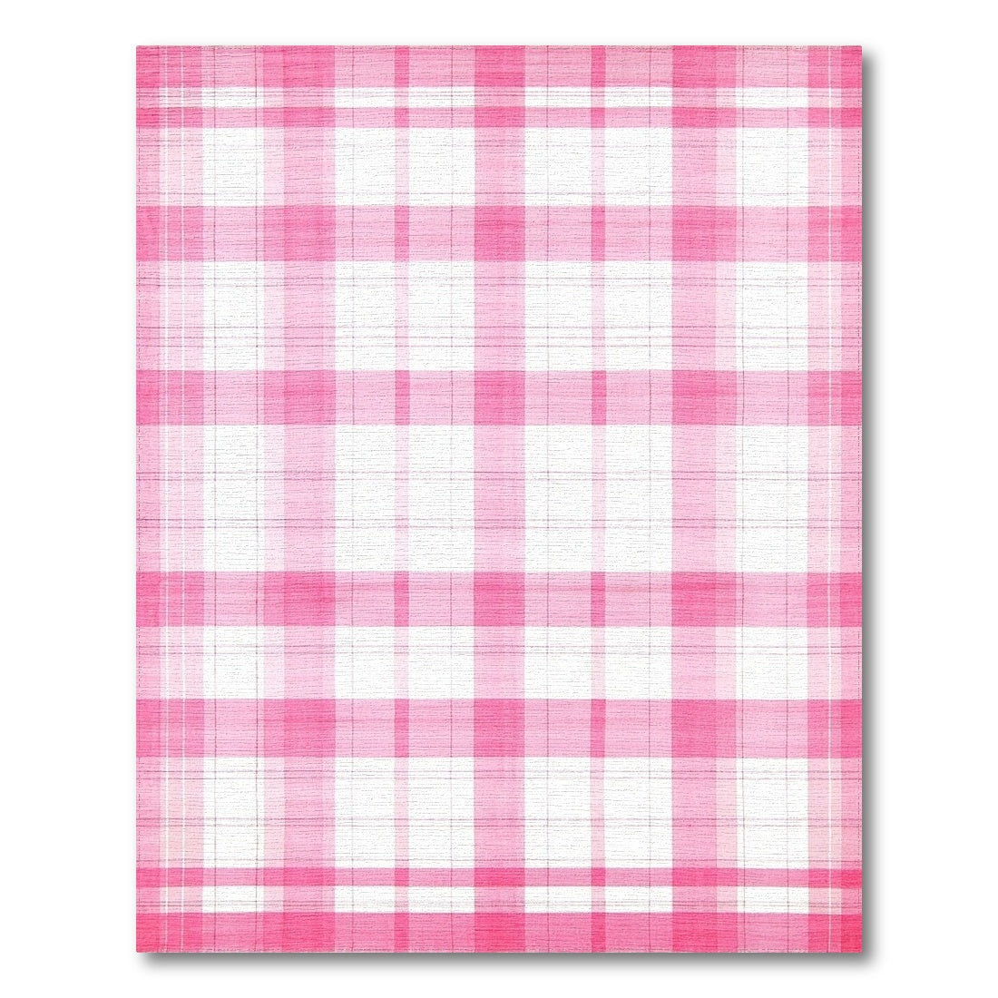 Pink Gingham Checkered Area Rug