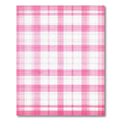 Pink Gingham Checkered Area Rug