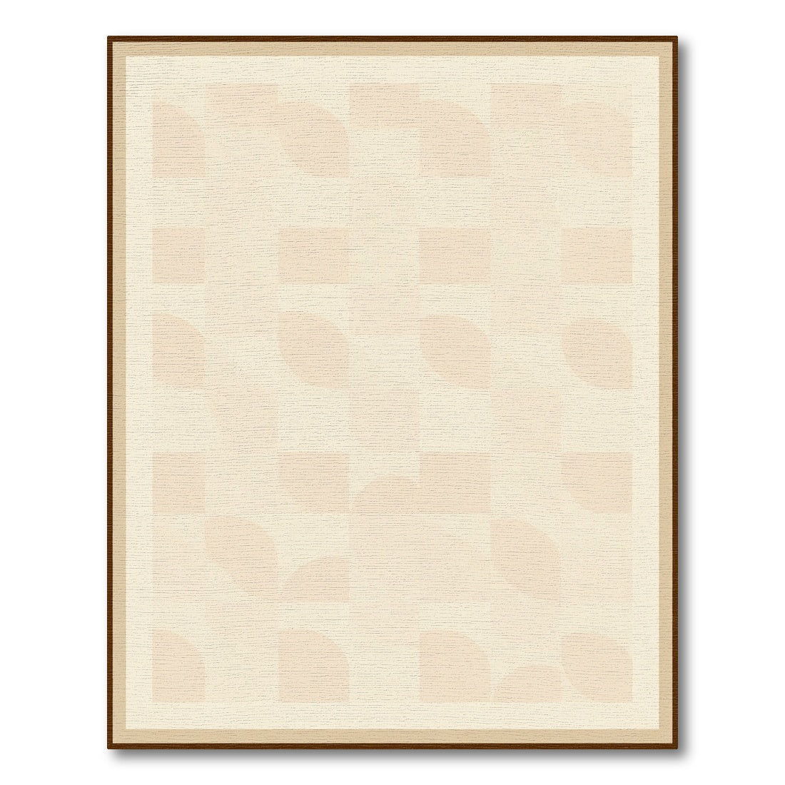 Soft Peach Geometric Quarter Circles Rug