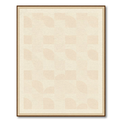 Soft Peach Geometric Quarter Circles Rug