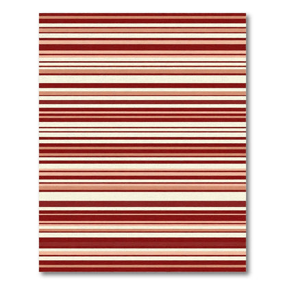 Crimson Cream Subtle Stripe Rug