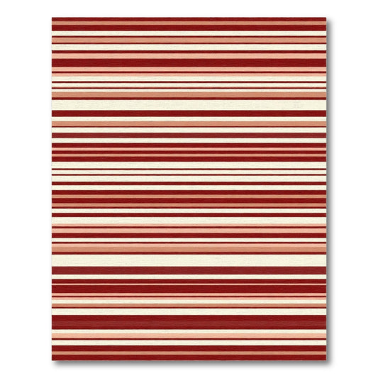 Crimson Cream Subtle Stripe Rug