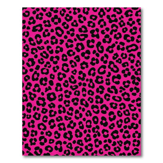 Hot Pink Black Leopard Spots Rug