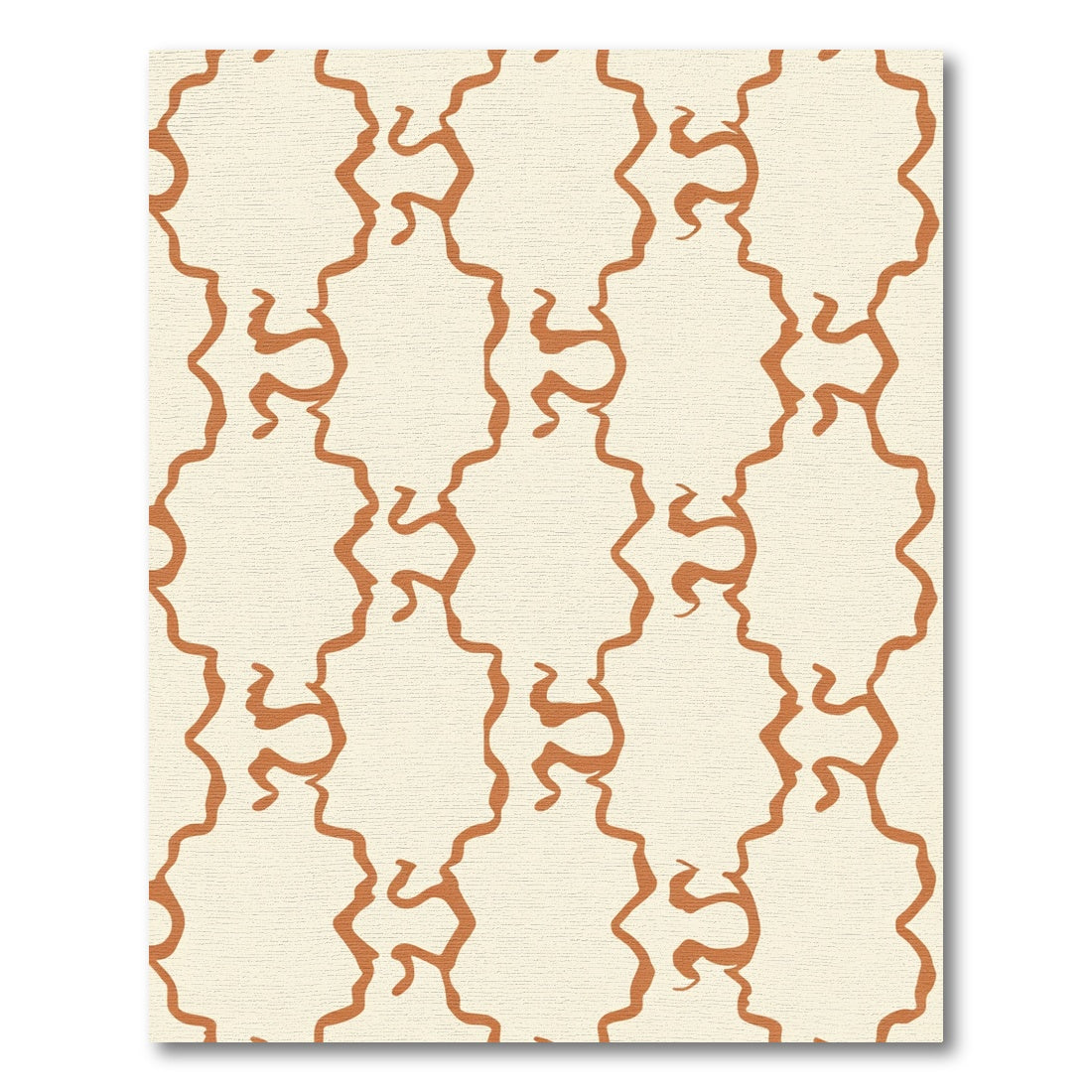 Burnt Orange Organic Lattice Rug