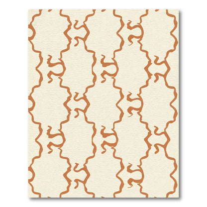 Burnt Orange Organic Lattice Rug