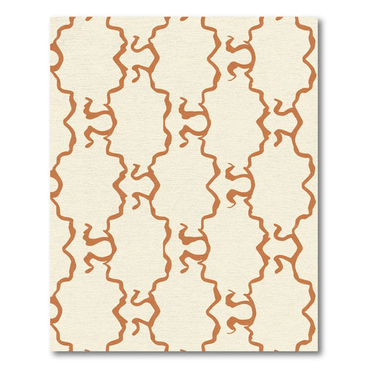 Burnt Orange Organic Lattice Rug