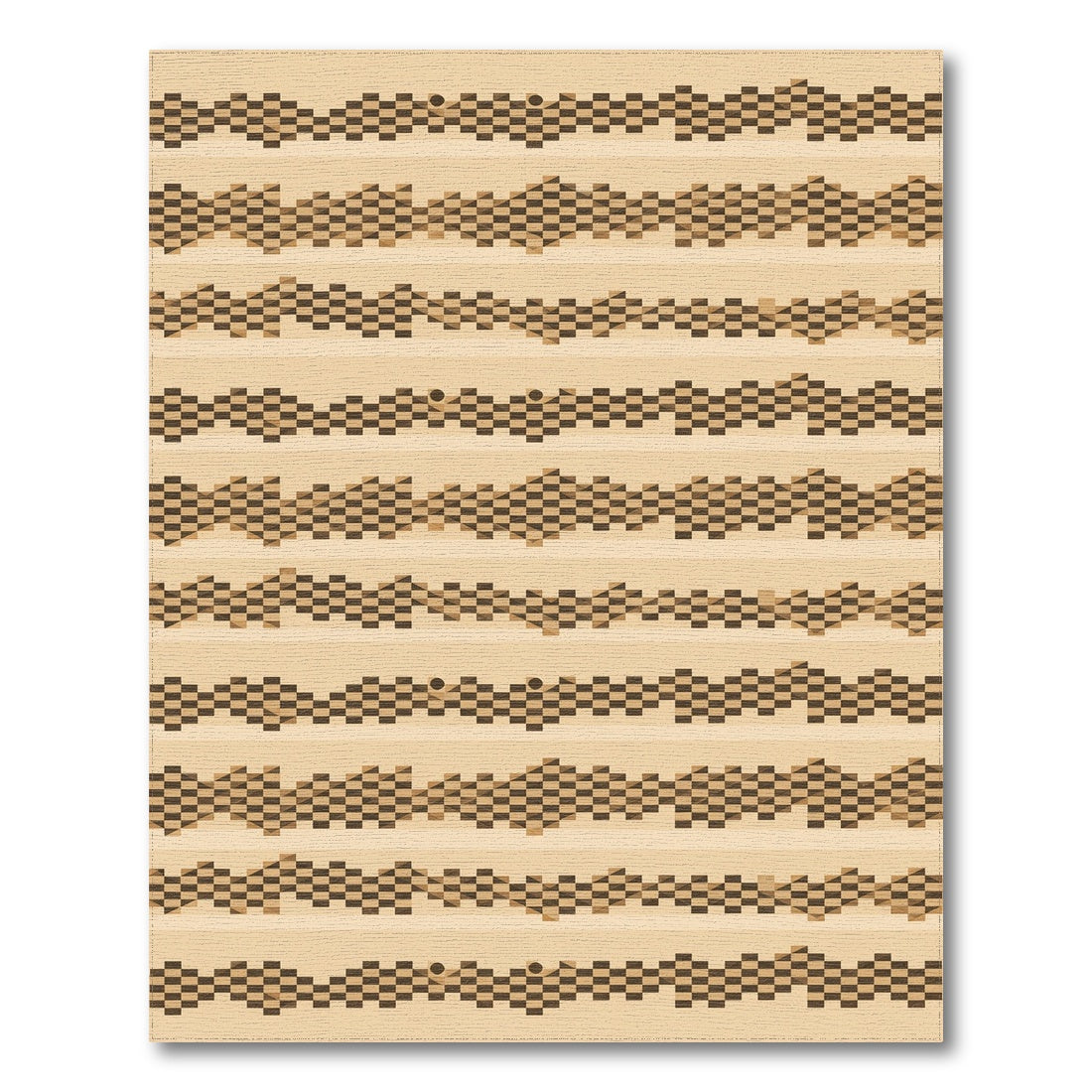 Brown Geometric Wave Area Rug