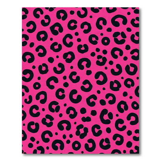 Vibrant Pink Black Animal Spots Rug