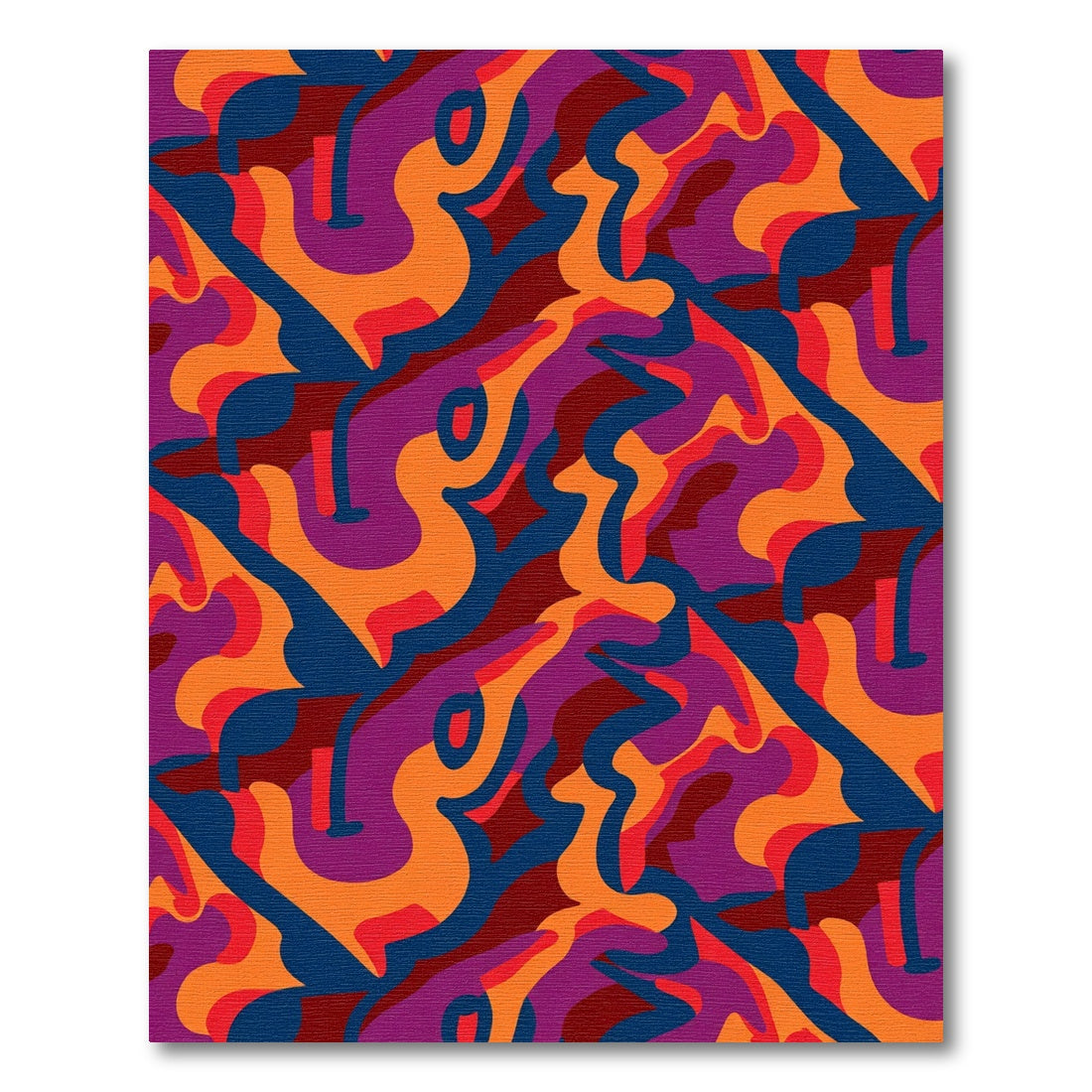 Bold Orange Purple Abstract Flow Rug