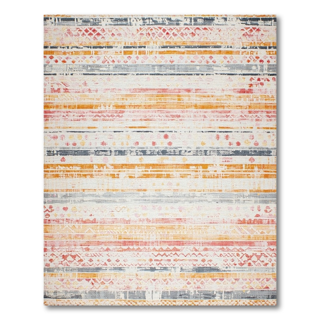 Multi-Color Distressed Striped Area Rug