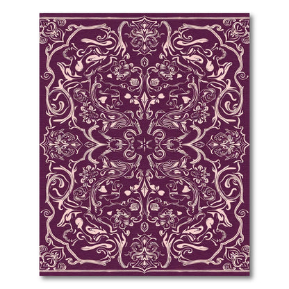 Ornate Plum Floral Mandala Rug
