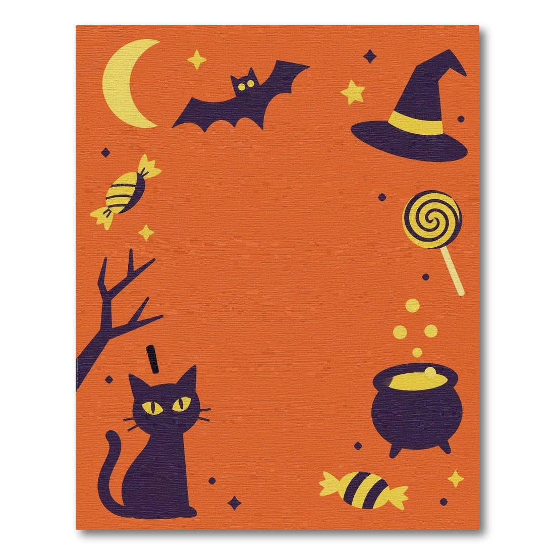 Orange Halloween Cat Bat Kids Cartoon Rug