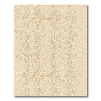 Earthy Tan Vertical Floral Swirl Rug