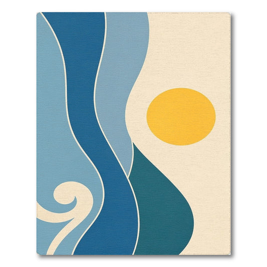 Blue Wave Abstract Area Rug