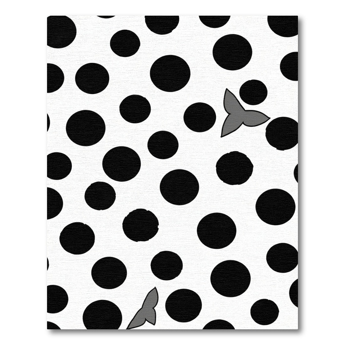 Black Dots Butterfly Whimsical Scatter Rug