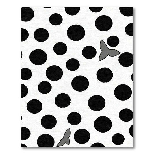 Black Dots Butterfly Whimsical Scatter Rug