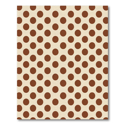 Brown Polka Dot Cream Background Rug