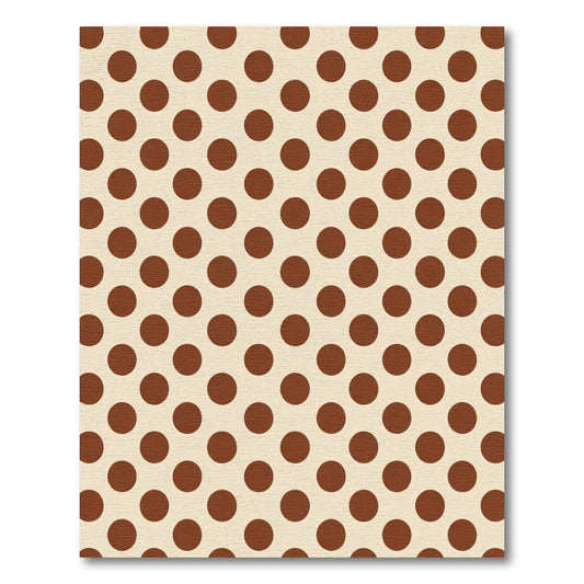 Brown Polka Dot Cream Background Rug