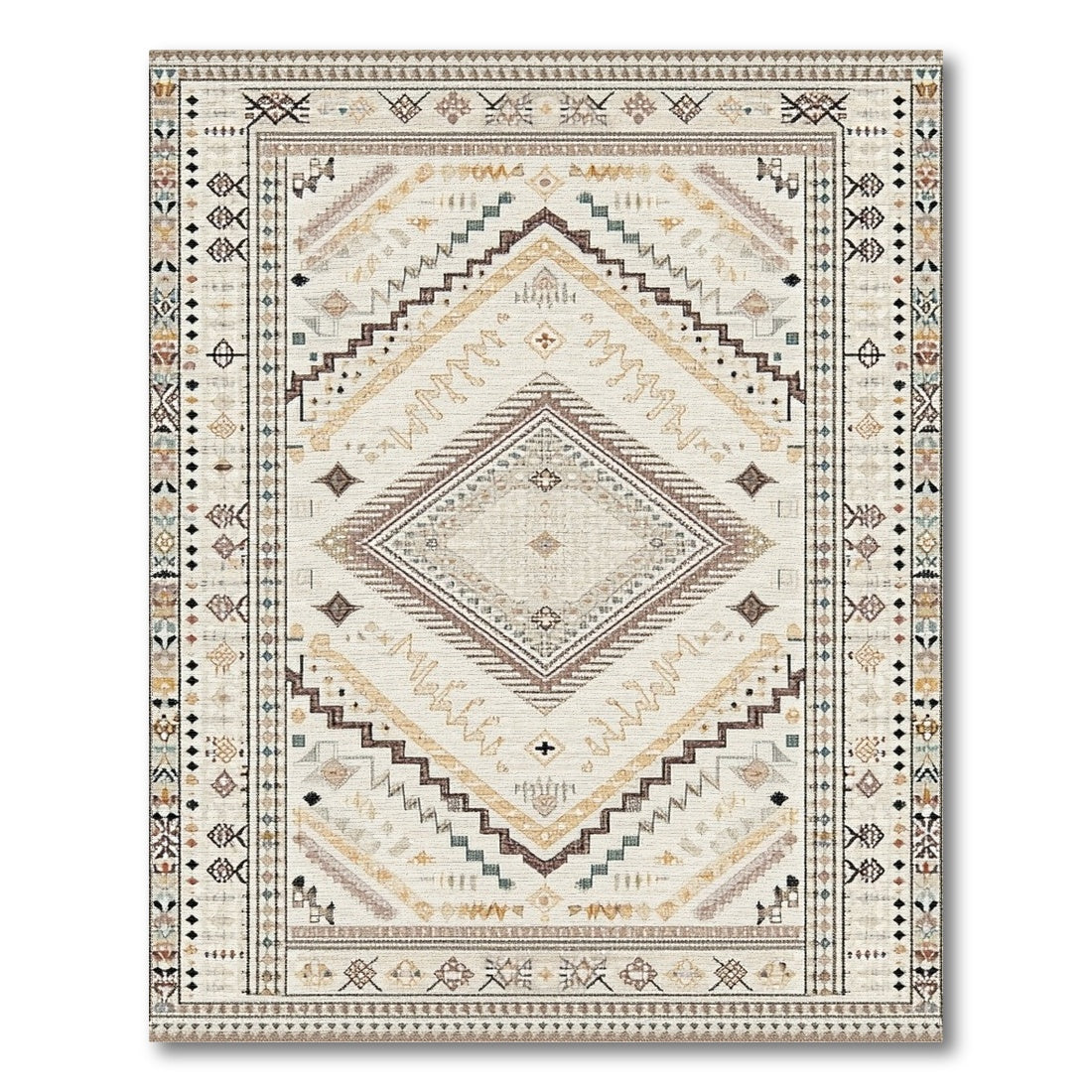 Beige Southwestern Geometric Area Rug