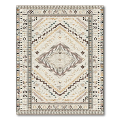 Beige Southwestern Geometric Area Rug