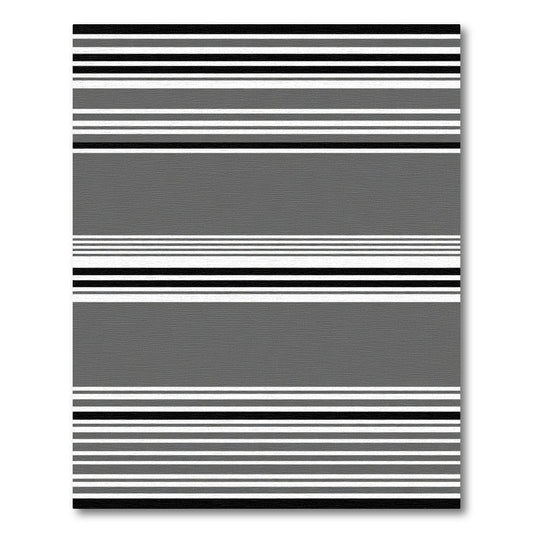 Modern Gray Black White Stripe Rug