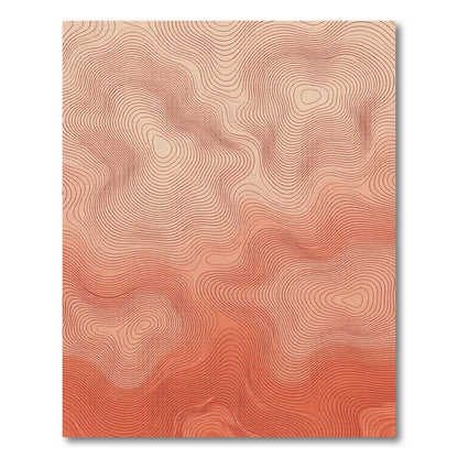 Terra Cotta Contour Wave Rug