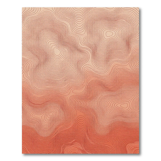 Terra Cotta Contour Wave Rug