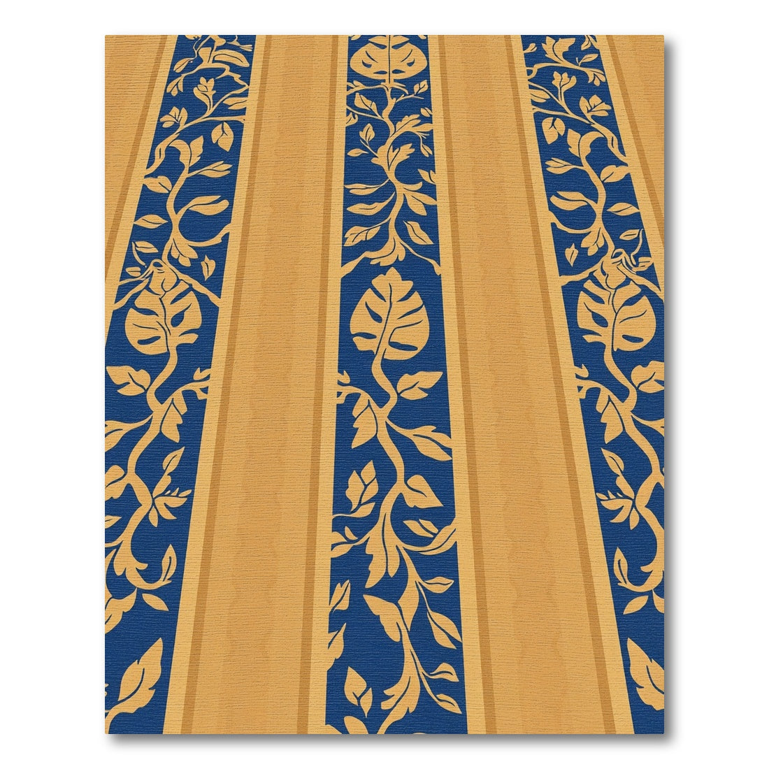 Bold Blue Golden Vine Stripe Rug