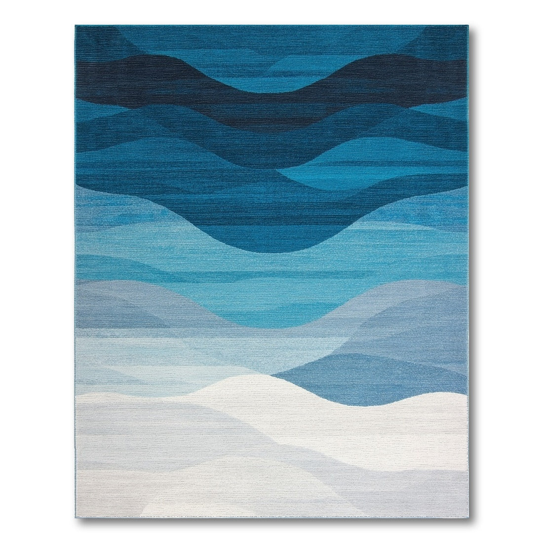 Navy Blue Wavy Gradient Rug