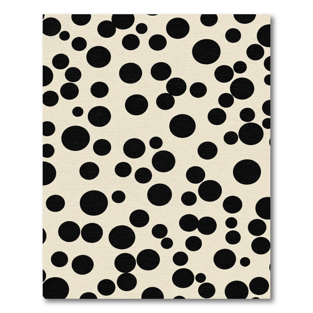 Cream Black Scattered Circles Rug