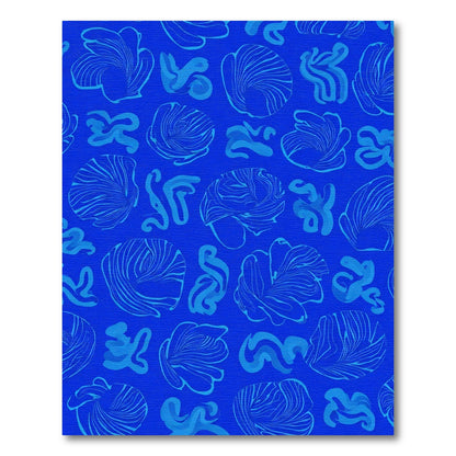 Vibrant Cobalt Swirl Organic Forms Rug
