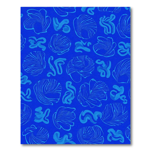 Vibrant Cobalt Swirl Organic Forms Rug