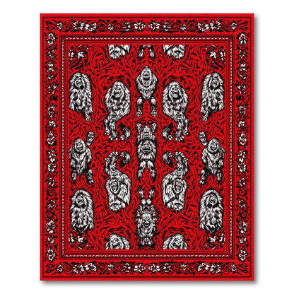 Red Monkey Bandana Area Rug