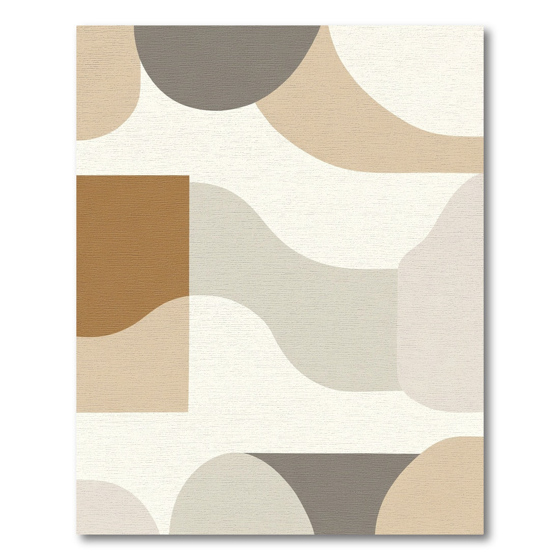 Earthy Terracotta Abstract Curves Rug